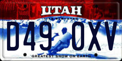 UT license plate D490XV