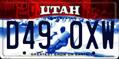 UT license plate D490XW