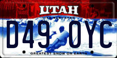UT license plate D490YC