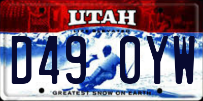 UT license plate D490YW