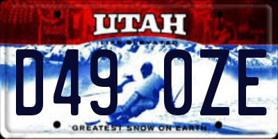 UT license plate D490ZE