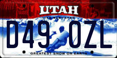UT license plate D490ZL