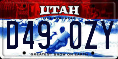 UT license plate D490ZY