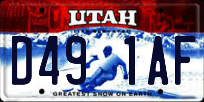 UT license plate D491AF
