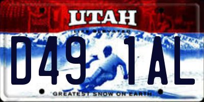 UT license plate D491AL