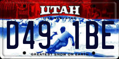 UT license plate D491BE