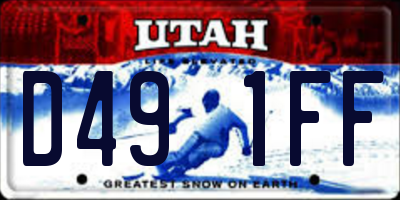 UT license plate D491FF