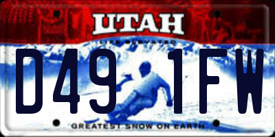 UT license plate D491FW