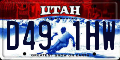 UT license plate D491HW