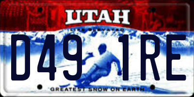 UT license plate D491RE