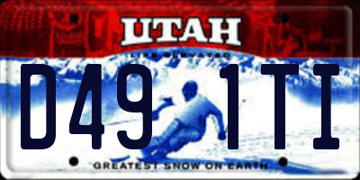 UT license plate D491TI