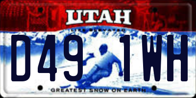 UT license plate D491WH