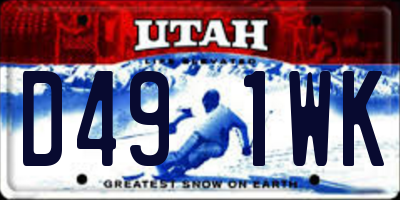 UT license plate D491WK