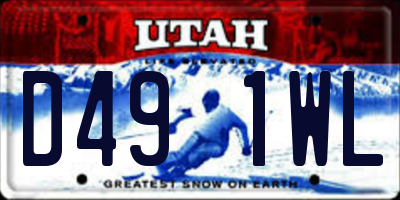 UT license plate D491WL