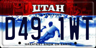 UT license plate D491WT