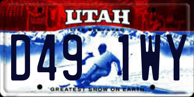 UT license plate D491WY