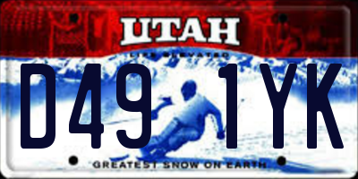 UT license plate D491YK