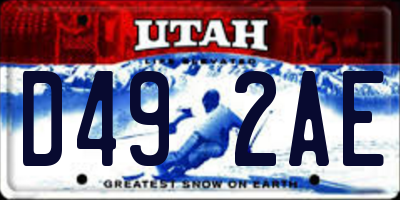UT license plate D492AE