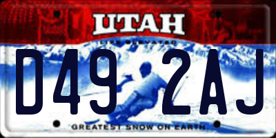 UT license plate D492AJ
