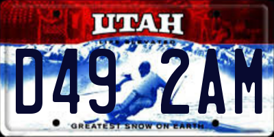 UT license plate D492AM