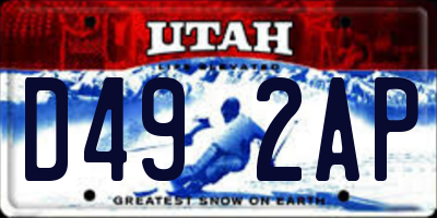 UT license plate D492AP
