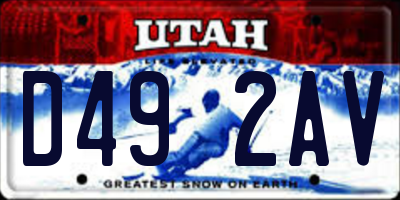 UT license plate D492AV