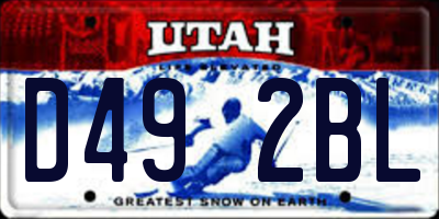 UT license plate D492BL
