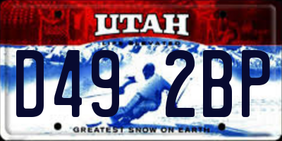UT license plate D492BP