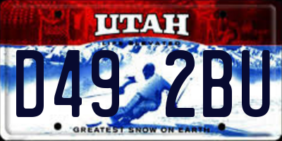 UT license plate D492BU