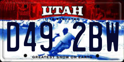 UT license plate D492BW
