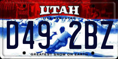 UT license plate D492BZ