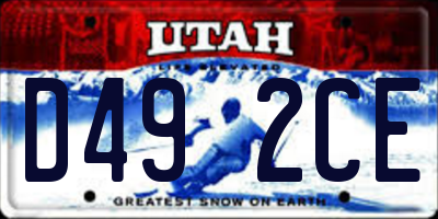 UT license plate D492CE