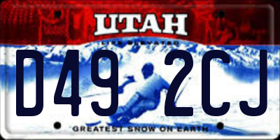 UT license plate D492CJ