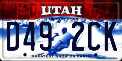 UT license plate D492CK