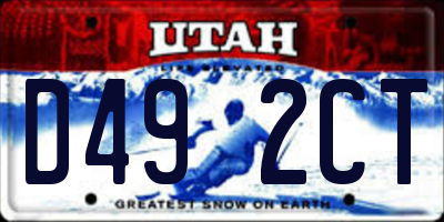 UT license plate D492CT