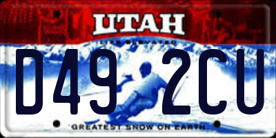UT license plate D492CU