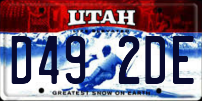 UT license plate D492DE
