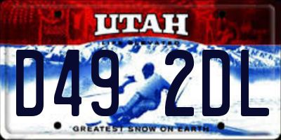 UT license plate D492DL