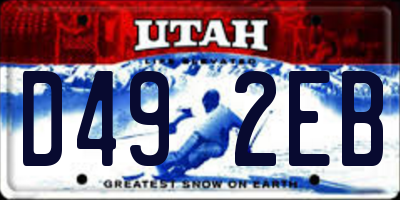 UT license plate D492EB