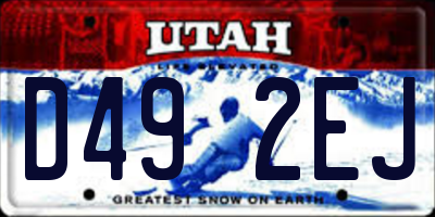 UT license plate D492EJ