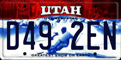 UT license plate D492EN