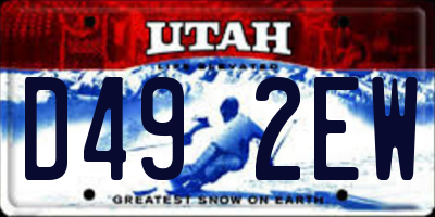 UT license plate D492EW