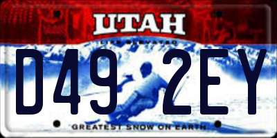 UT license plate D492EY