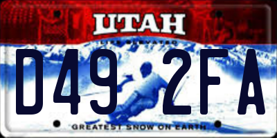 UT license plate D492FA