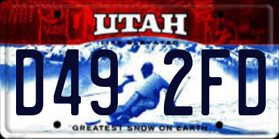 UT license plate D492FD