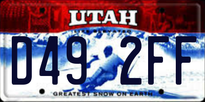 UT license plate D492FF