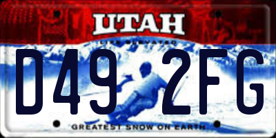 UT license plate D492FG