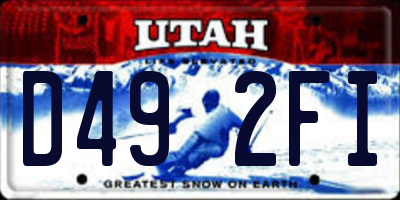 UT license plate D492FI