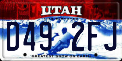UT license plate D492FJ