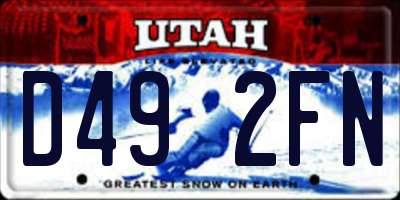 UT license plate D492FN
